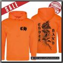 Cruel Hand - Skull & Roses - Hooded Sweater Electric Orange